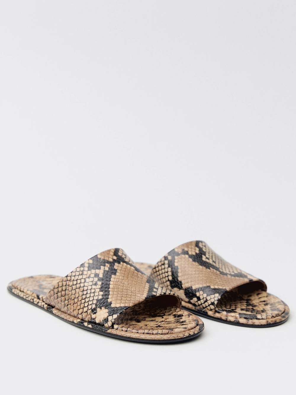 Mango Animal Print Leather Sandals
